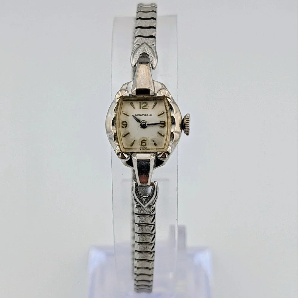 1963 Caravelle by Bulova M3 Ladies Vintage Manual Wind Watch Expansion Band Runs